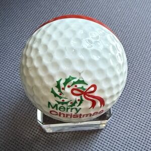 Ping Golf Ball Red & White 2-Tone Ping Eye Collector Ball MERRY CHRISTMAS Wreath